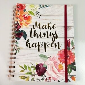 Make Things Happen Quote Floral Rose Print Notebook Journal
